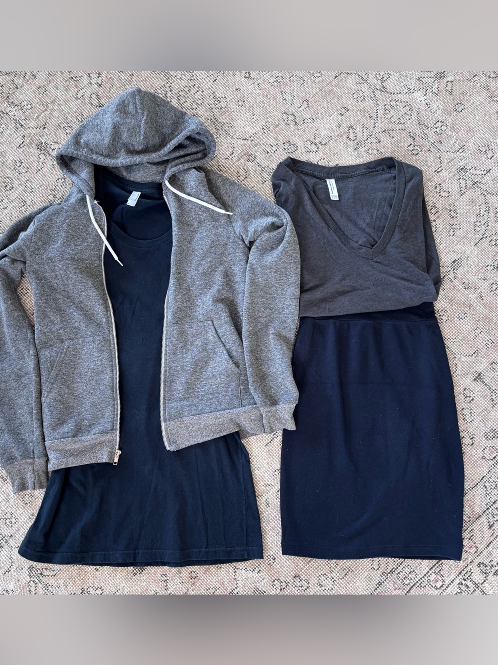 American Apparel vintage Y2K bundle dress hoodie t-shirt grey black